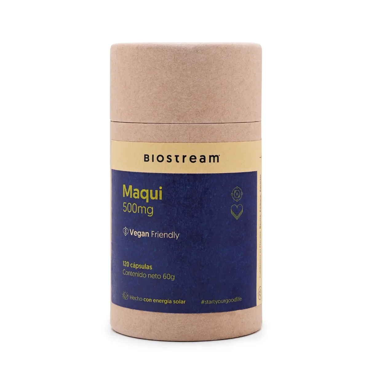 BIOSTREAM - Pack X 2 Maqui 500mg Vegano 120 Cápsulas Biostream