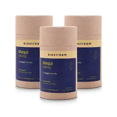 BIOSTREAM - Pack X 3 Maqui 500mg Vegano 120 Cápsulas
