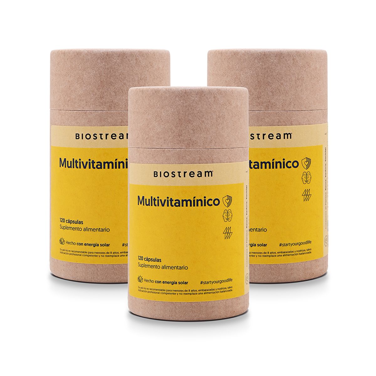 BIOSTREAM - Pack X 3 Multivitamínico 120 Cápsulas Biostream