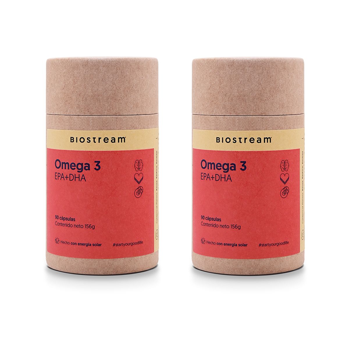 BIOSTREAM - Pack X 2 Omega 3 1000mg Epa + Dha 90 Cápsulas Blandas