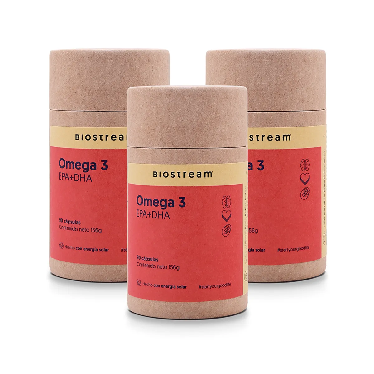 BIOSTREAM - Pack X 3 Omega 3 1000mg Epa + Dha 90 Cápsulas Blandas