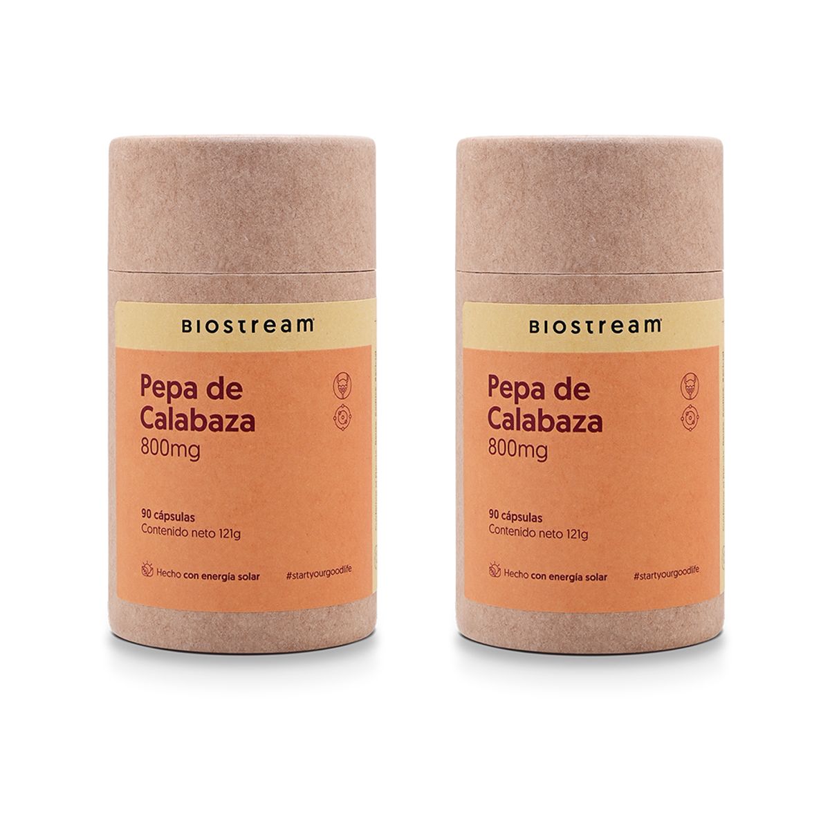 BIOSTREAM - Pack X 2 Pepa De Calabaza 800mg 90 Cápsulas Biostream
