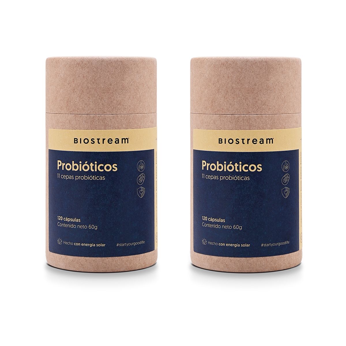 BIOSTREAM - Pack X 2 Probióticos 11 Cepas 6 Billones UFC 120 Cápsulas Biostream