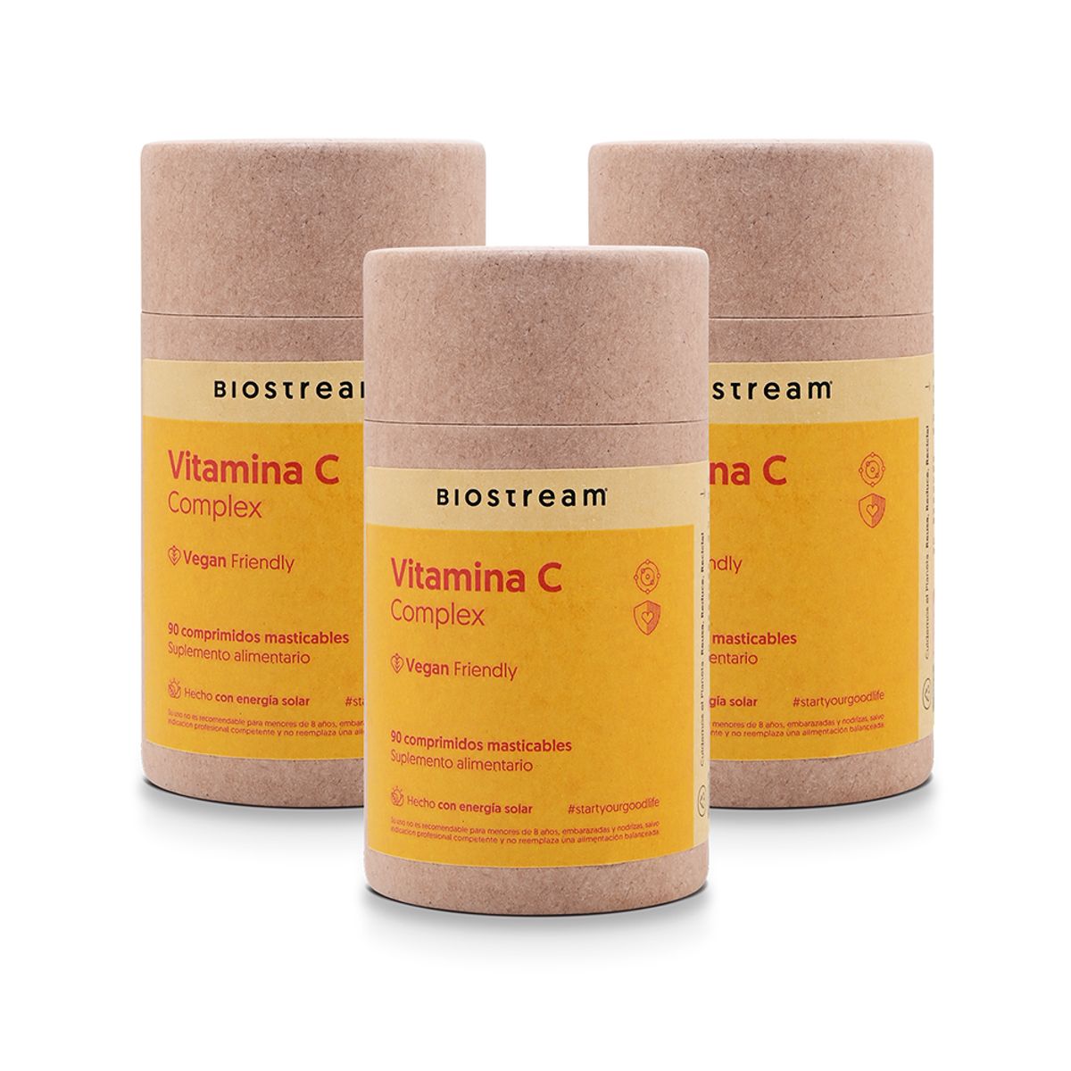 BIOSTREAM - Pack X 3 Vitamina C Acerola Zinc Miel 90 Cápsulas Biostream