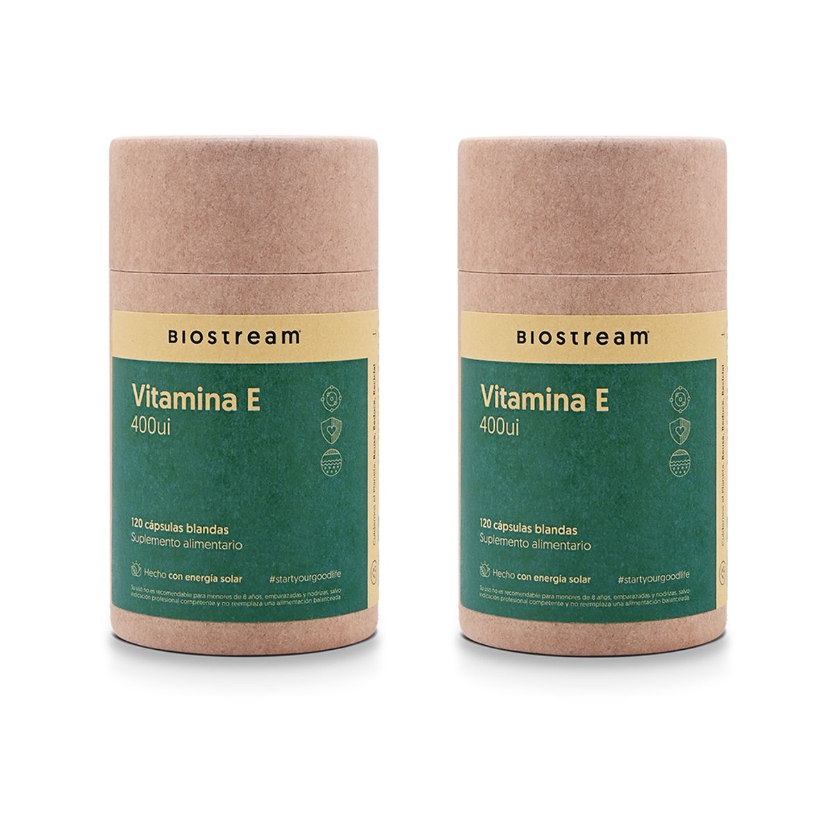 BIOSTREAM - Pack X 2 Vitamina E 400ui 120 Cápsulas Biostream