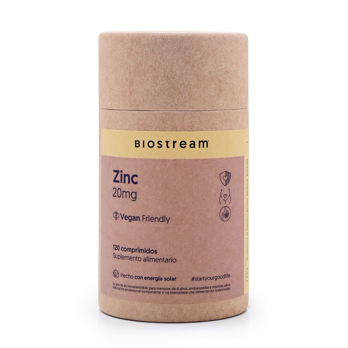 BIOSTREAM - Pack X 2 Zinc 20mg 120 Cápsulas Vegana Biostream