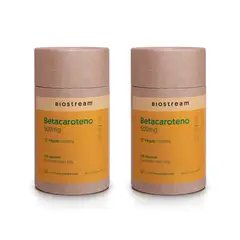 BIOSTREAM - Pack X 2 Betacaroteno 500mg 120 Cápsulas Vegan Antioxidante