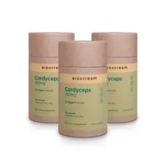 BIOSTREAM - Pack X 3 Hongo Cordyceps 400mg 120 Cápsulas Vegano Antiox