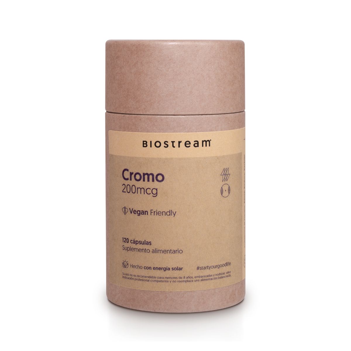 BIOSTREAM - Pack X 2 Cromo 200mcg 120 Cápsulas Vegano Chromium Biostream