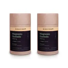 BIOSTREAM - Pack X 2 Magnesio Quelado 400mg 120 Cápsulas Vegano
