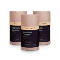 BIOSTREAM - Pack X 3 Magnesio Quelado 400mg 120 Cápsulas Vegano