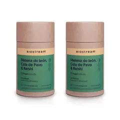 BIOSTREAM - Pack X 2 Melena de Leon Cola de Pavo & Reishi 120 Cápsulas Vegana