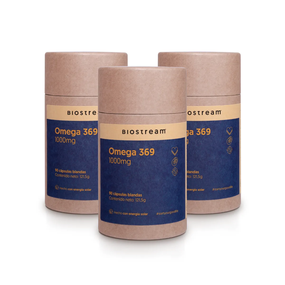 BIOSTREAM - Pack X 3 Omega 369 1000mg 90 Cápsulas Blandas Antiox Biostream