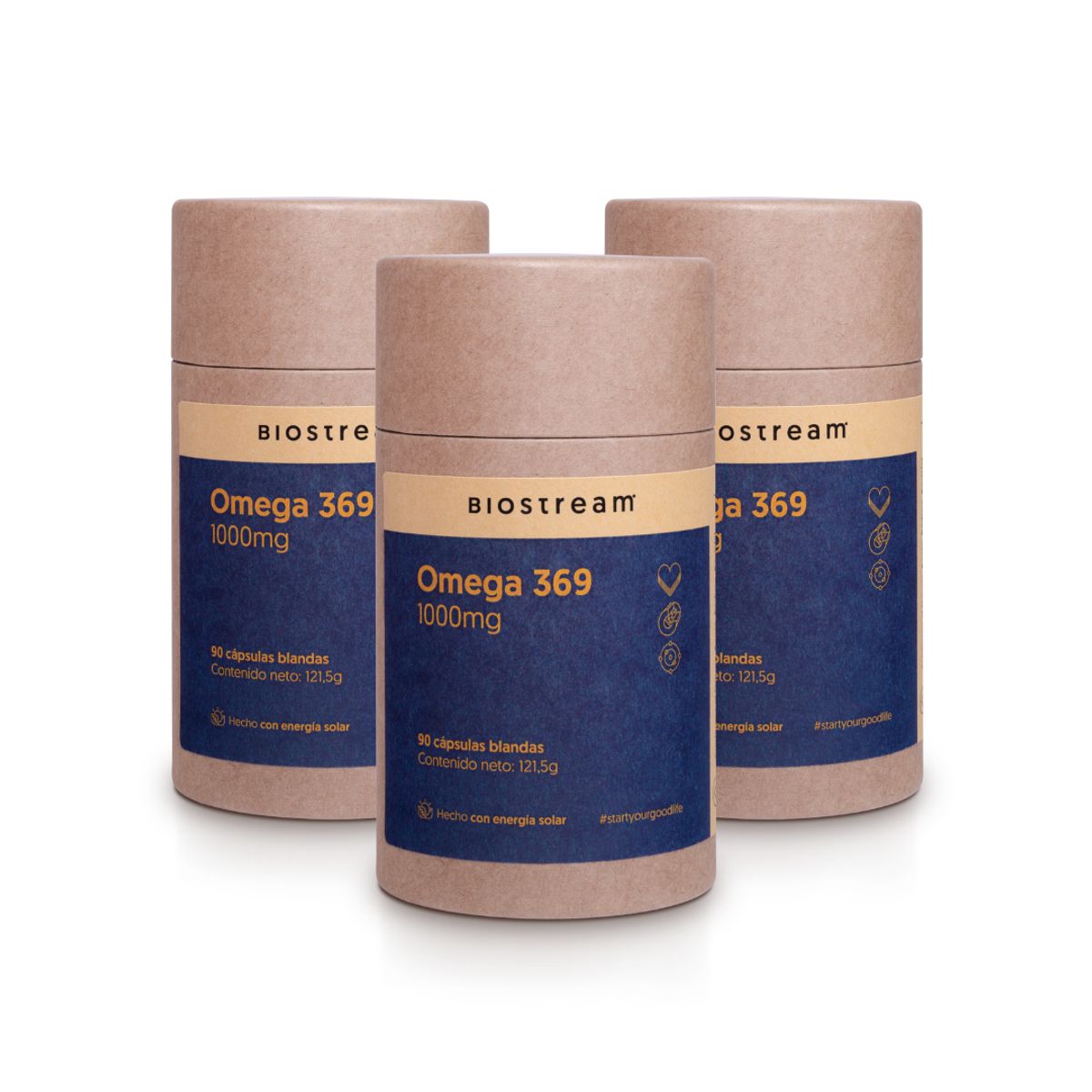 BIOSTREAM - Pack X 3 Omega 369 1000mg 90 Cápsulas Blandas Antiox Biostream