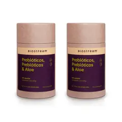 BIOSTREAM - Pack X 2 Probióticos prebióticos & Aloe 120 Cápsulas