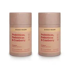 BIOSTREAM - Pack X 2 Probióticos prebióticos & Cranberry 120 Cápsulas