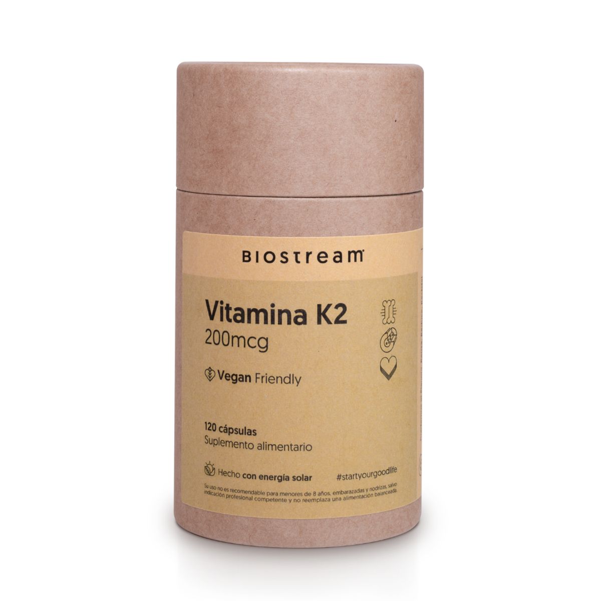 BIOSTREAM - Pack X 3 Vitamina K2 200mcg 120 Cápsulas Vegano Biostream