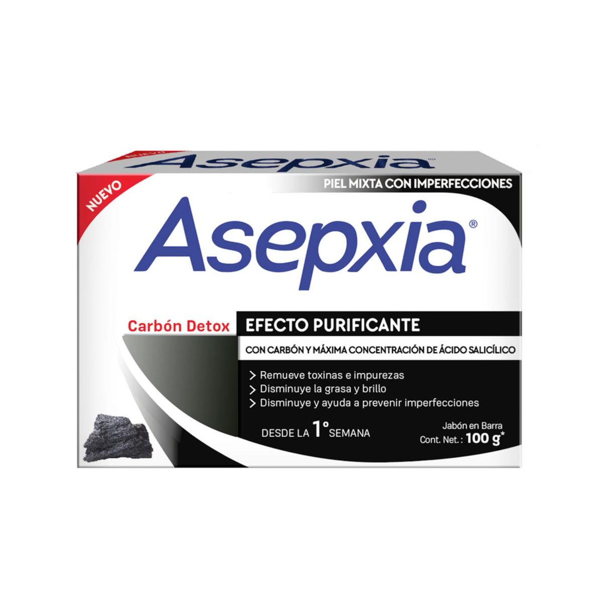 ASEPXIA - JABÓN ASEPXIA  CARBÓN 100 GR