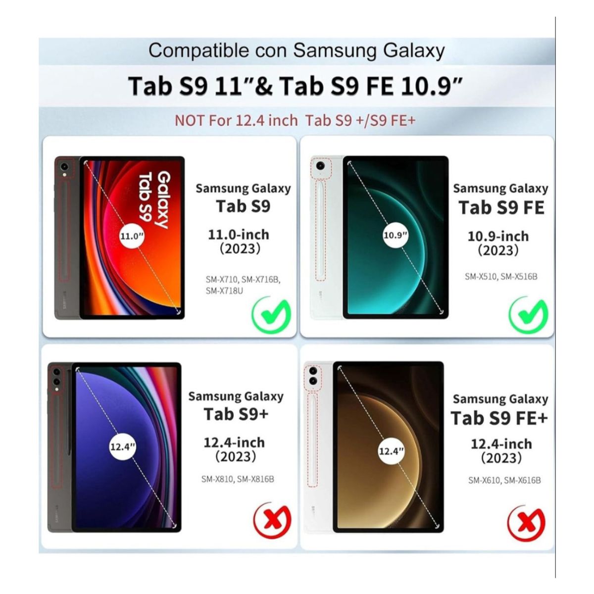 GENERICO - Funda Carcasa 360 Giratoria Para Samsung Galaxy Tab S9 FE 10.9