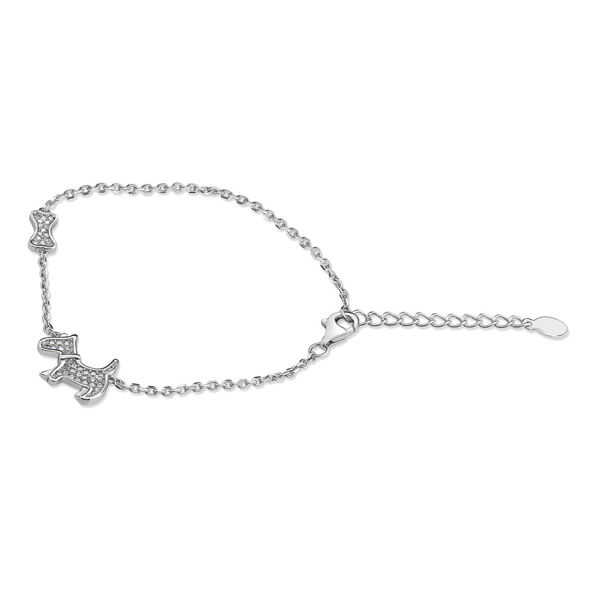 TIANA JOYAS - Pulsera con un Perro y su Hueso con Circones de Plata 925