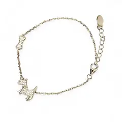 TIANA JOYAS - Pulsera con un Perro y su Hueso con Circones de Plata 925