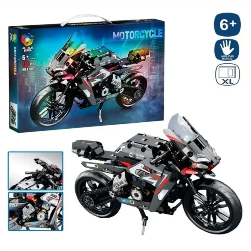 ANGELES DEL HOGAR - BLOQUES DE CONSTRUCCION MOTORCYCLE JUEGO ARMABLE 470PCS