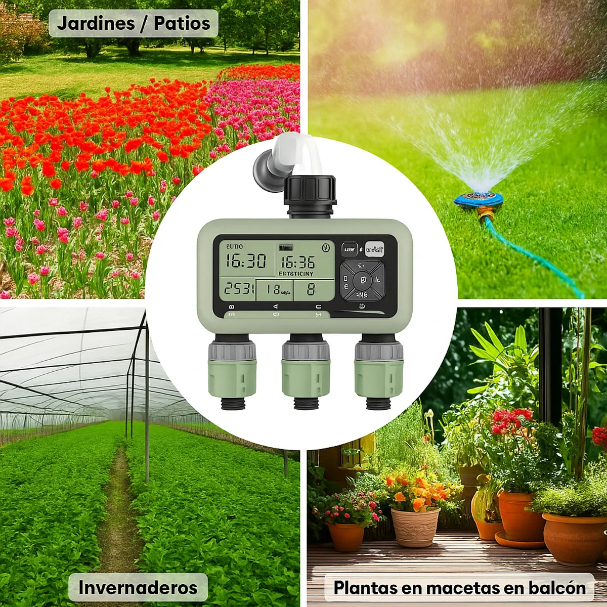 RAGNAR - Programador De Riego Automático Para Jardín Sistema 3 Zonas