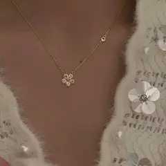 LUXURYJOYAS - Cyber Off Collar Flor De Cristal Oro18kbañado
