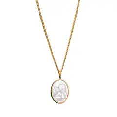 LUXURYJOYAS - Collar Exclusivo Medalla De Ángel Oro18ktlaminado