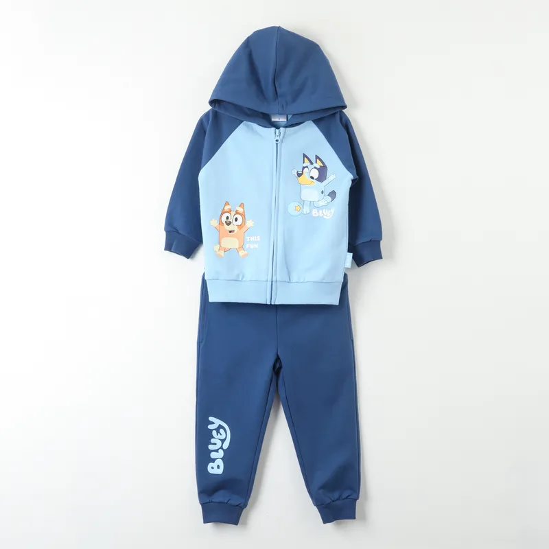 BLUEY - Conjunto Buzo Niño Happy Celeste Bingo Y Bluey