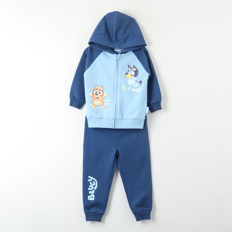 BLUEY - Conjunto Buzo Niño Happy Celeste Bingo Y Bluey