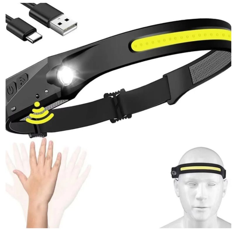 GENERICO - LINTERNA FRONTAL RECARGABLE CON SENSOR DE UNA MANO