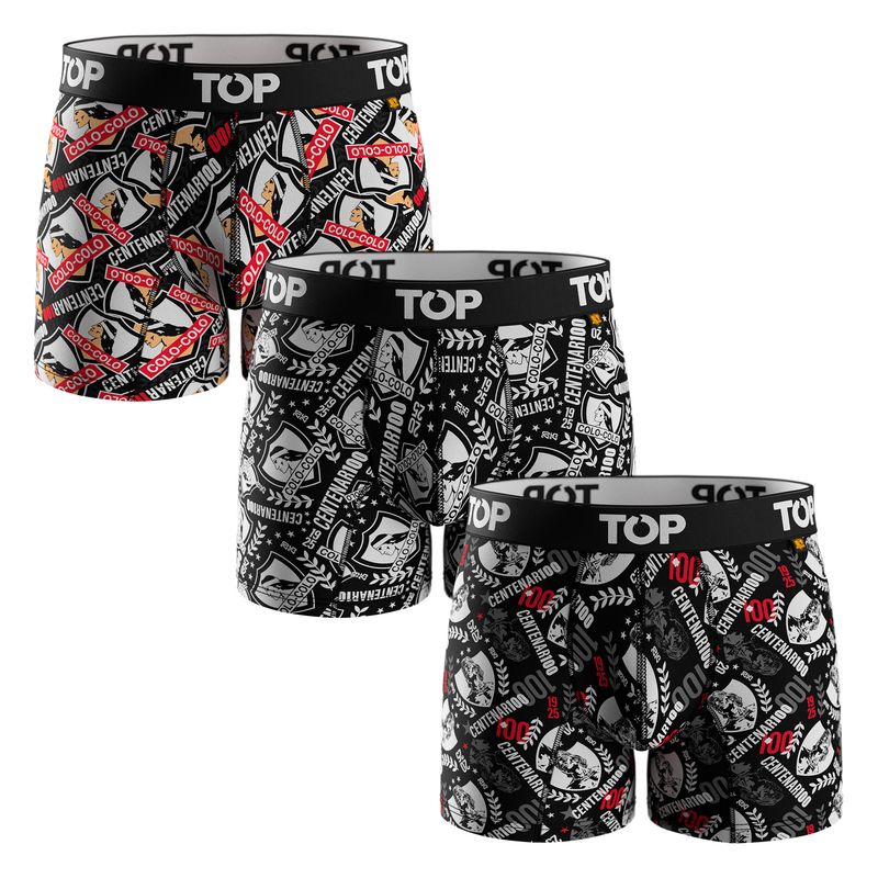 TOP - Bóxer Medio Algodón Colo Colo Pack 3 C7 Top