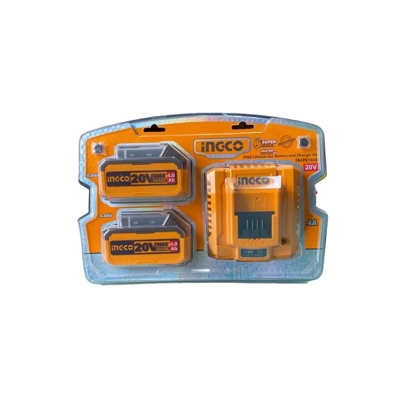 INGCO - Kit 2 Baterías Litio-ion P20s 4.0ah + Carg Ingco FBCPK1424