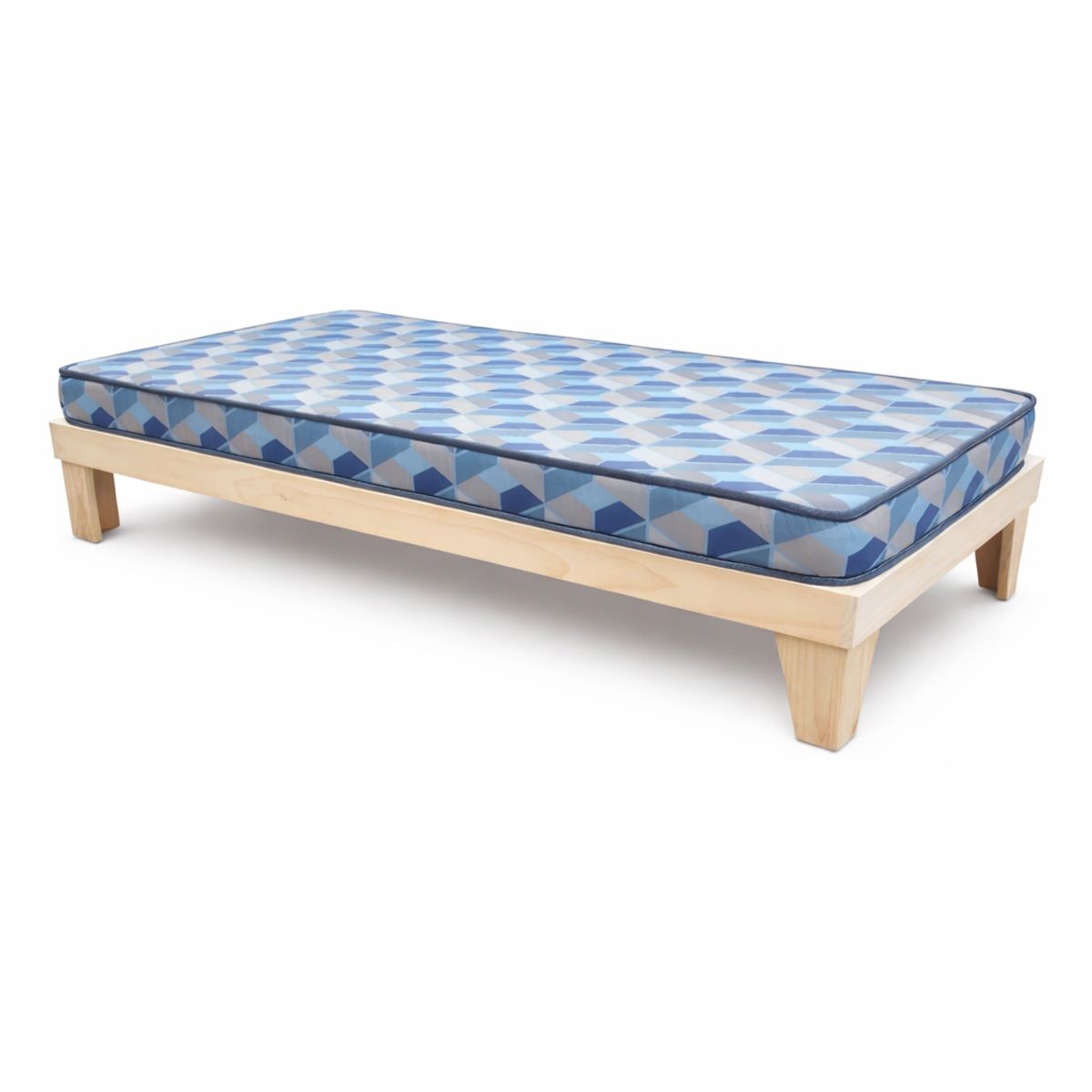 LAS ARAUCARIAS - Cama Europea Modena Cruda 1.5 Plaza Madera incluye colchón