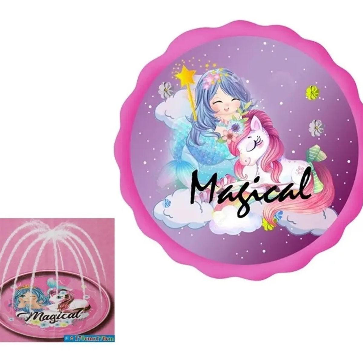 GENERICO - Alfombra De Agua Niños Cascada Piscina Lanza Agua Bebe 170 cm