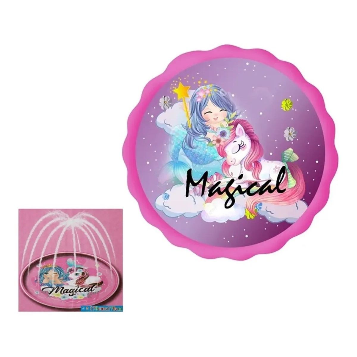 GENERICO - Alfombra De Agua Niños Cascada Piscina Lanza Agua Bebe 170 cm