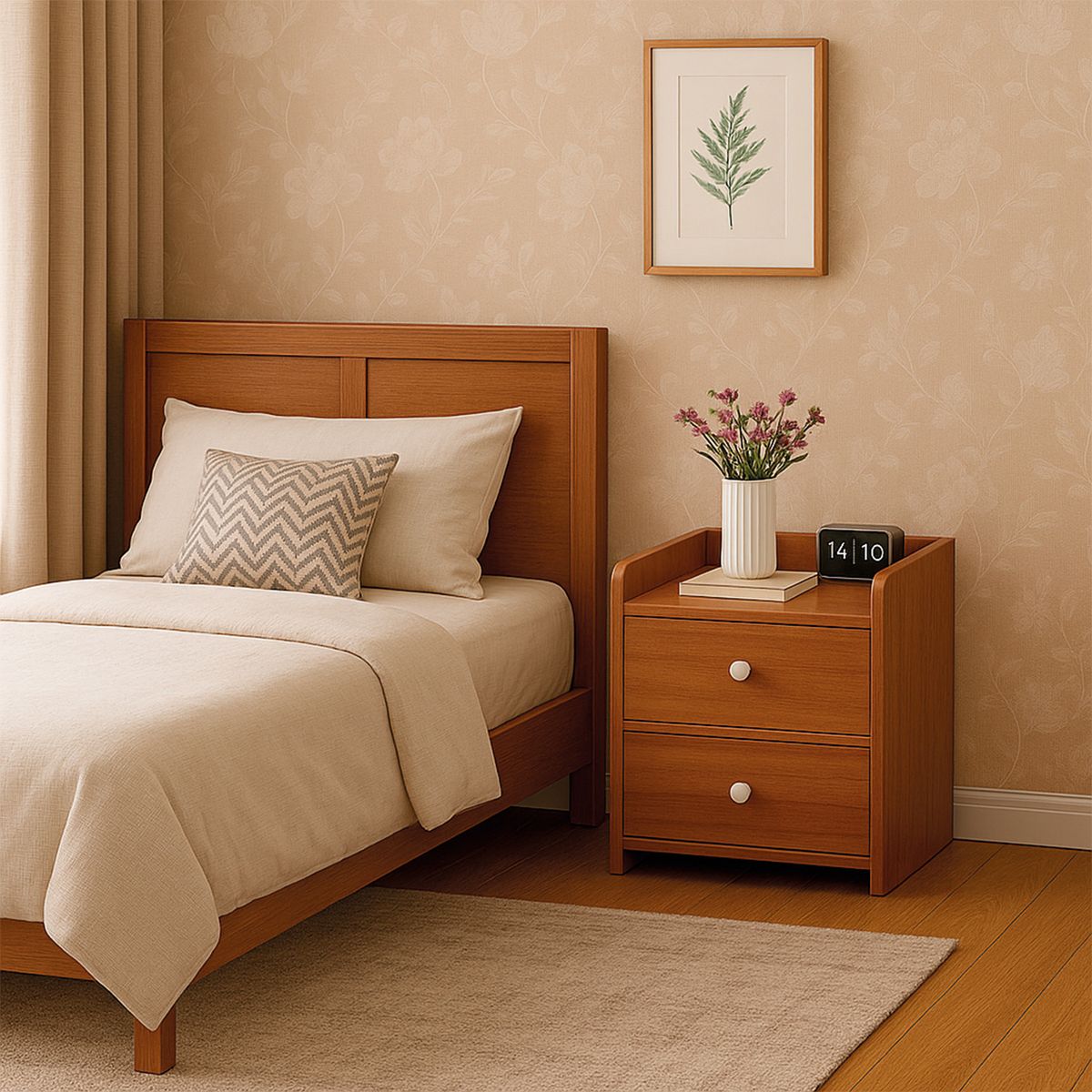 MUNDO ONLINE - Velador Classic 2 Cajones 41x34x27 Cm