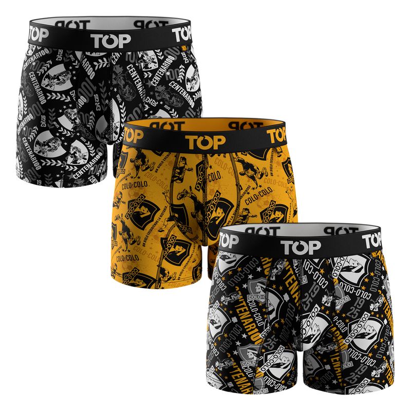 TOP - Bóxer Medio Algodón Colo Colo Pack 3 C8 Top