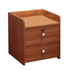 MUNDO ONLINE - Velador Classic 2 Cajones 1 con Llave 41x34x27 cm