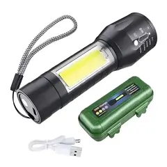 GENERICO - Linterna Tactica Recargable Larga Distancia Led Potente Usb
