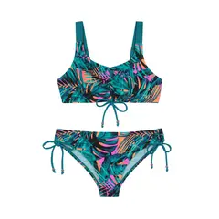 H2O WEAR - Traje de Baño Niña Teens Bikini UV50 AOP Negro - Negro