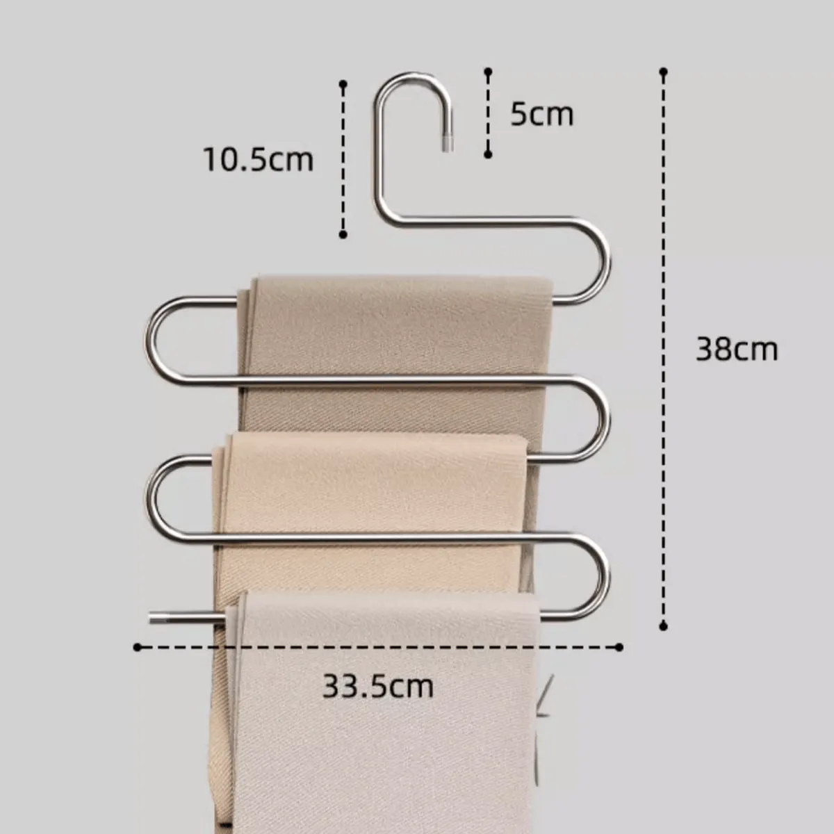 HOMESTAR - Percha Múltiple para Pantalones y Ropa - Negro