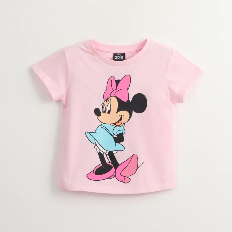 DISNEY - Polera Manga Corta Niña Minnie Two Sides Rosado Disney