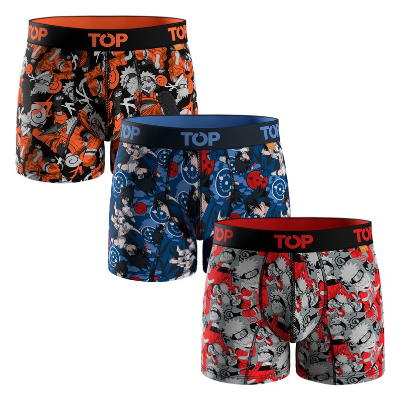 TOP - Bóxer Medio Algodón Naruto Pack 3 C3 Top