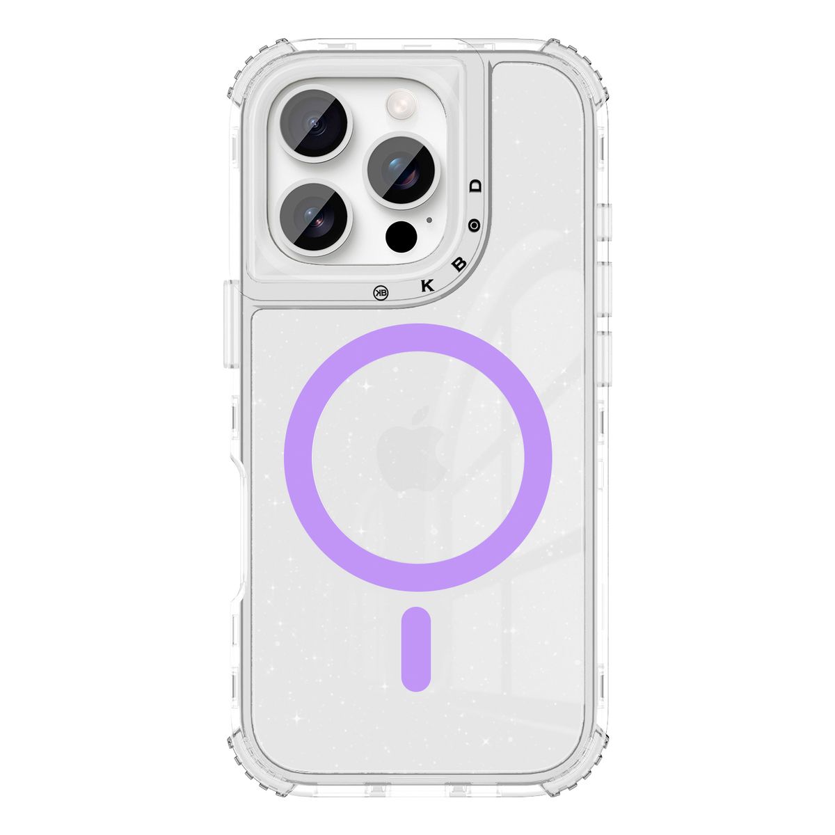 KBOD - Carcasa 360 Transparent Magnetic Kbod Urban Play Para iPhone 14 Pro Max Lila Con Glitter