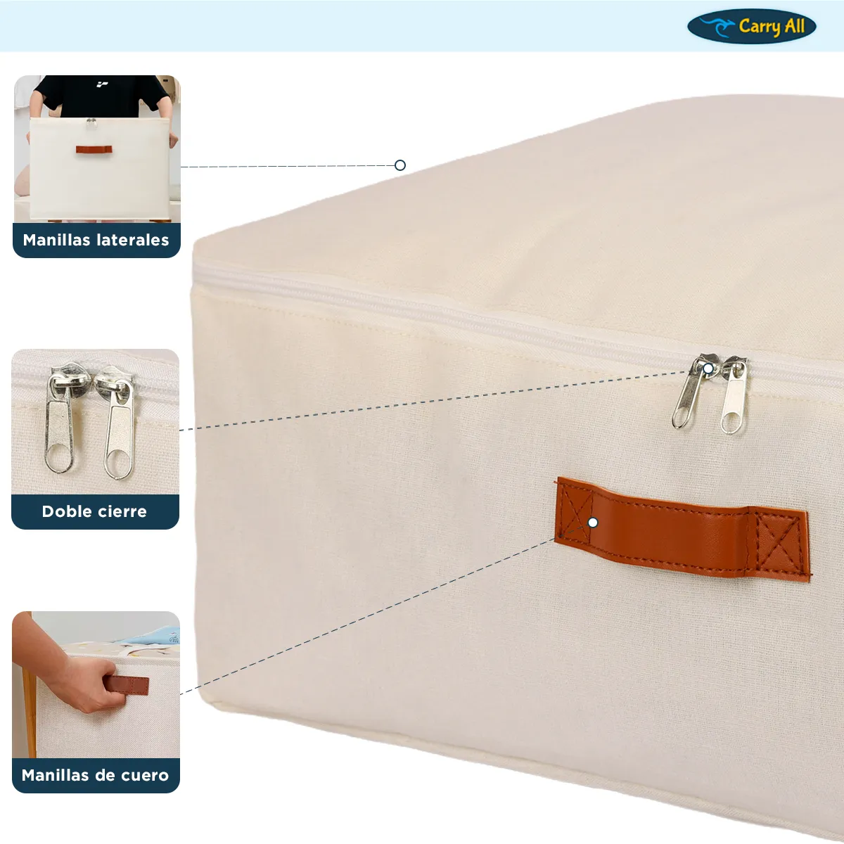 CARRY ALL - Bolsa Organizadora Underbed Bajo Cama Carry All De Lino