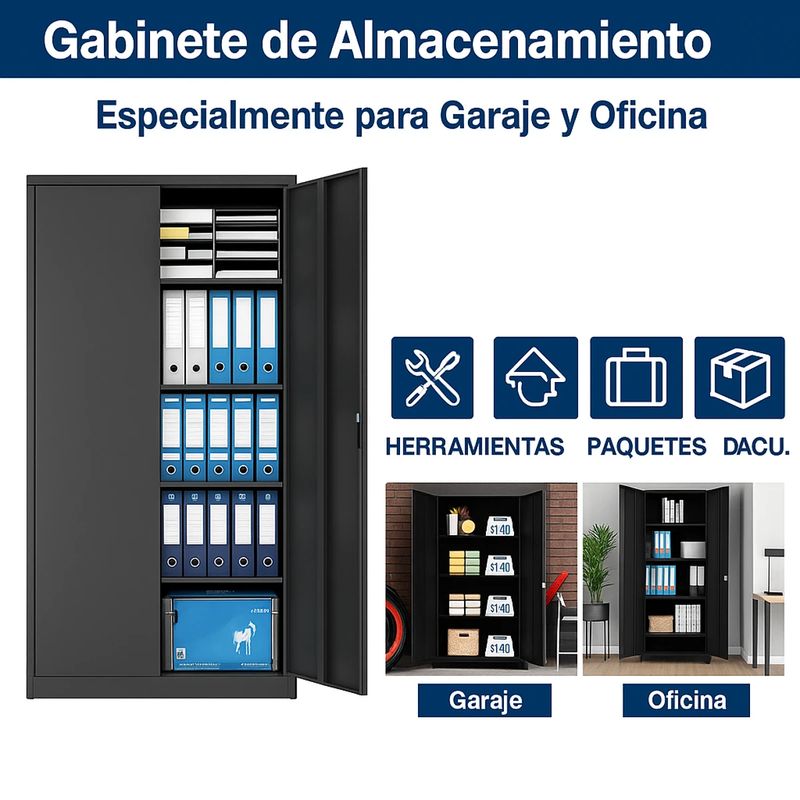 GENERICO - Gabinete alto con separaciones - Linea Black SA-FC-S001