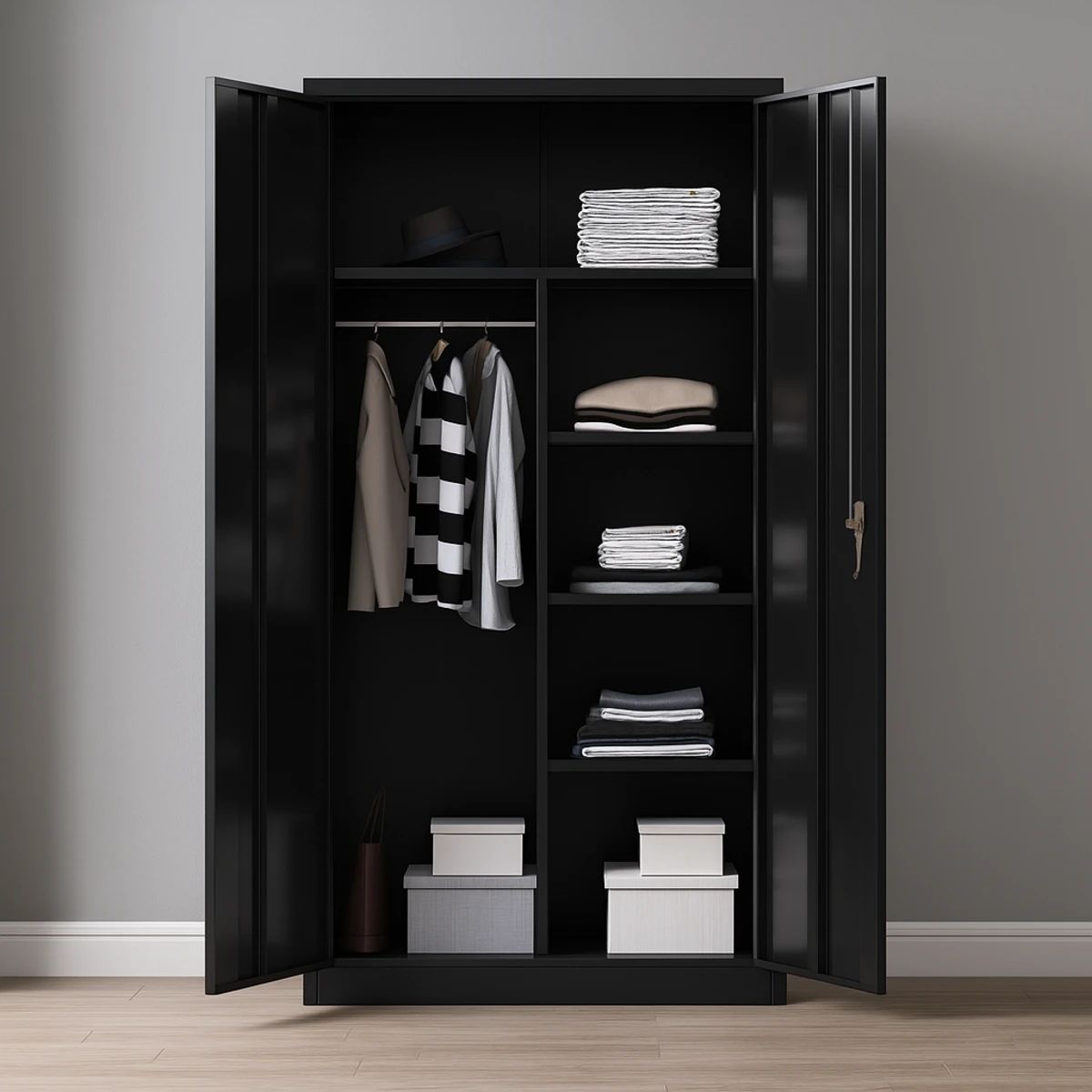 GENERICO - Gabinete dos puertas crepisa y barra- Linea Black SA-TC-S002