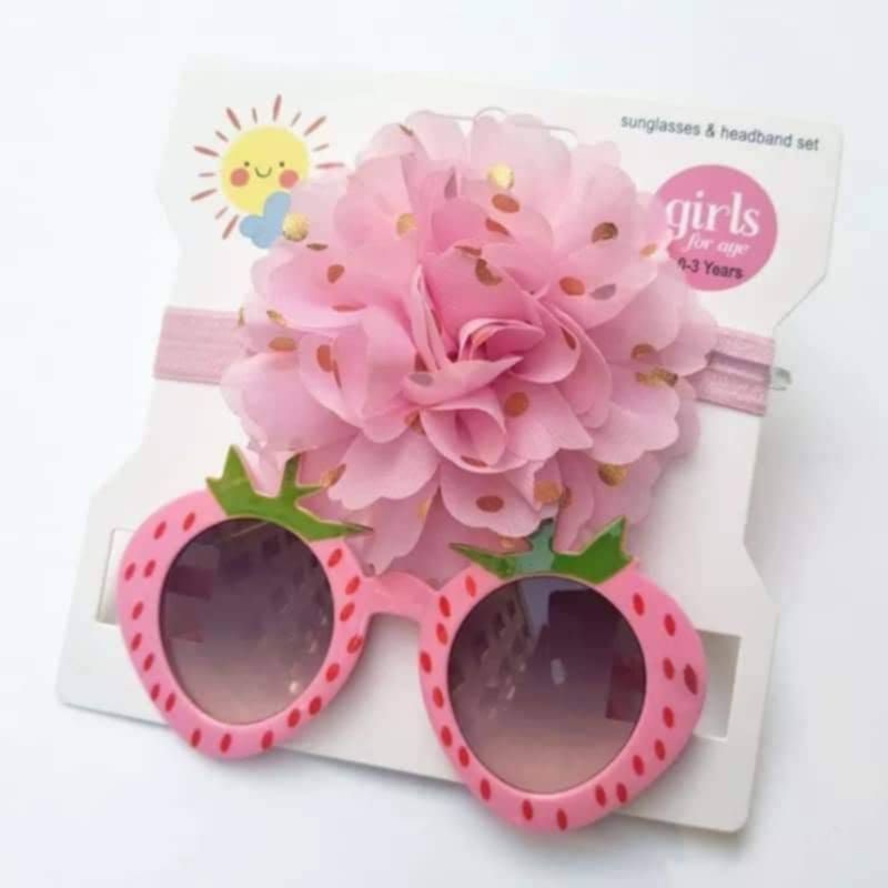 GENERICO - Set lentes de sol y bandas para bebé y niña 6 meses a 6 años